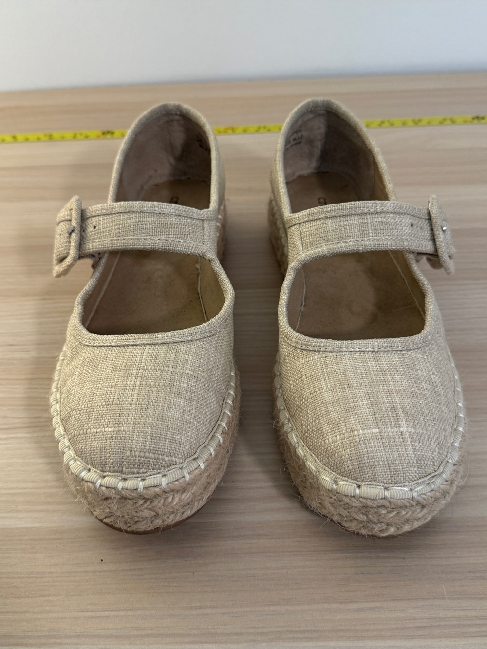 Jute Espadrille Tan Neutral Mary Jane Flat Shoes Women 6.5 Chic Classic Staple